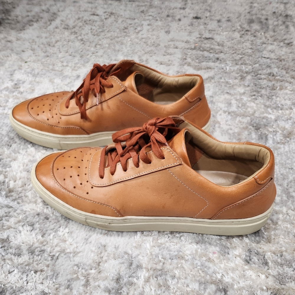 Men's Tan Leather Casual Shoes Made In Italy  Eu Size 43